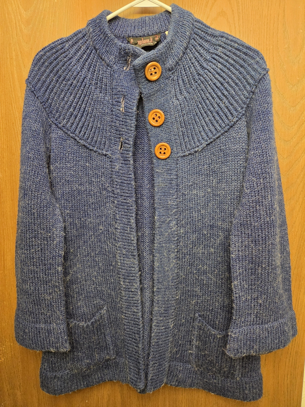 Cozy Blue Knit Button-Front Cardigan Sweater